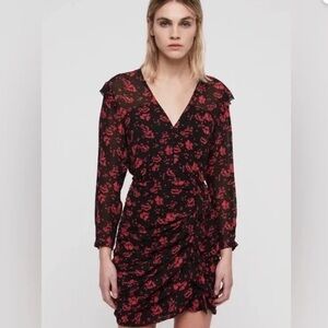 All Saints Harlow Eira floral dress Sz 8